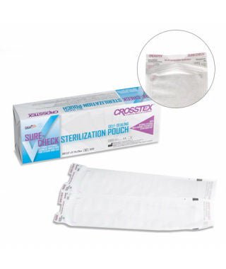 Sure-Check Sterilization Pouch Ethylene Oxide (EO) Gas / Steam White / Blue / Purple Self Seal Paper
