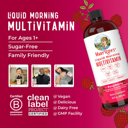 Mary Ruth's™ Liquid Morning Multivitamin, Raspberry Flavor