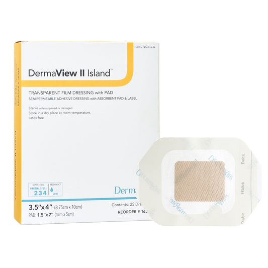 DermaView II™ Island Transparent Film Dressing with Pad