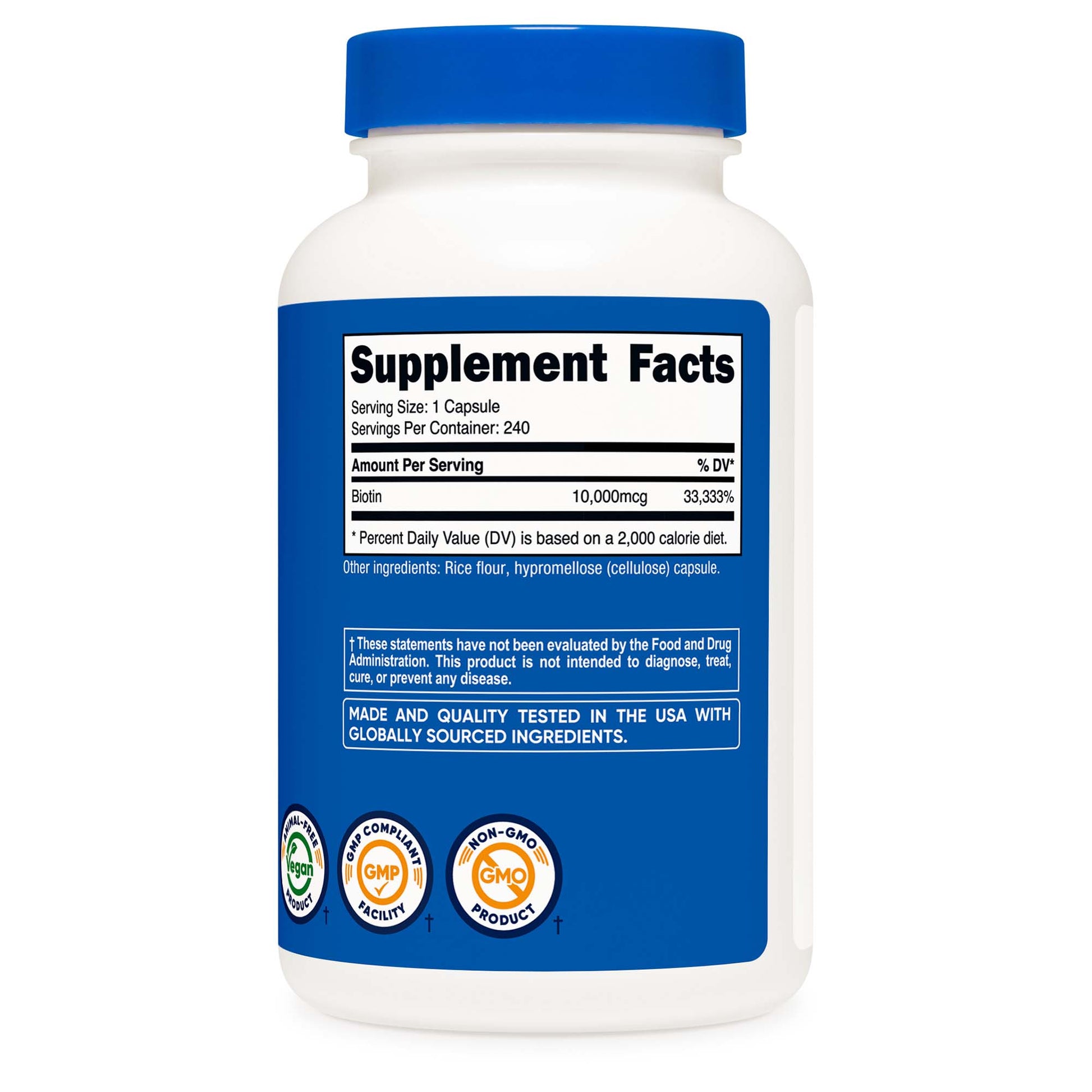 nutricost Dietary Supplement Biotin 10 mg Strength Capsule