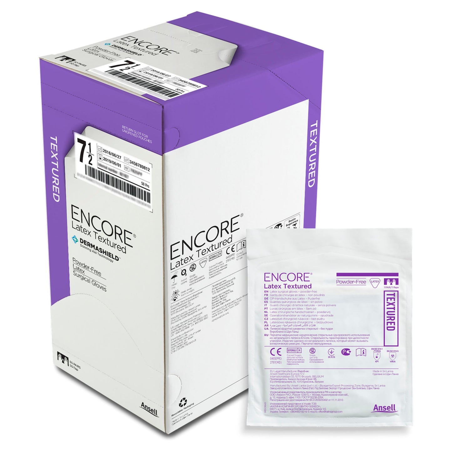 Sterile ENCORE® Latex Textured Latex Surgical Gloves, Ivory - view 6