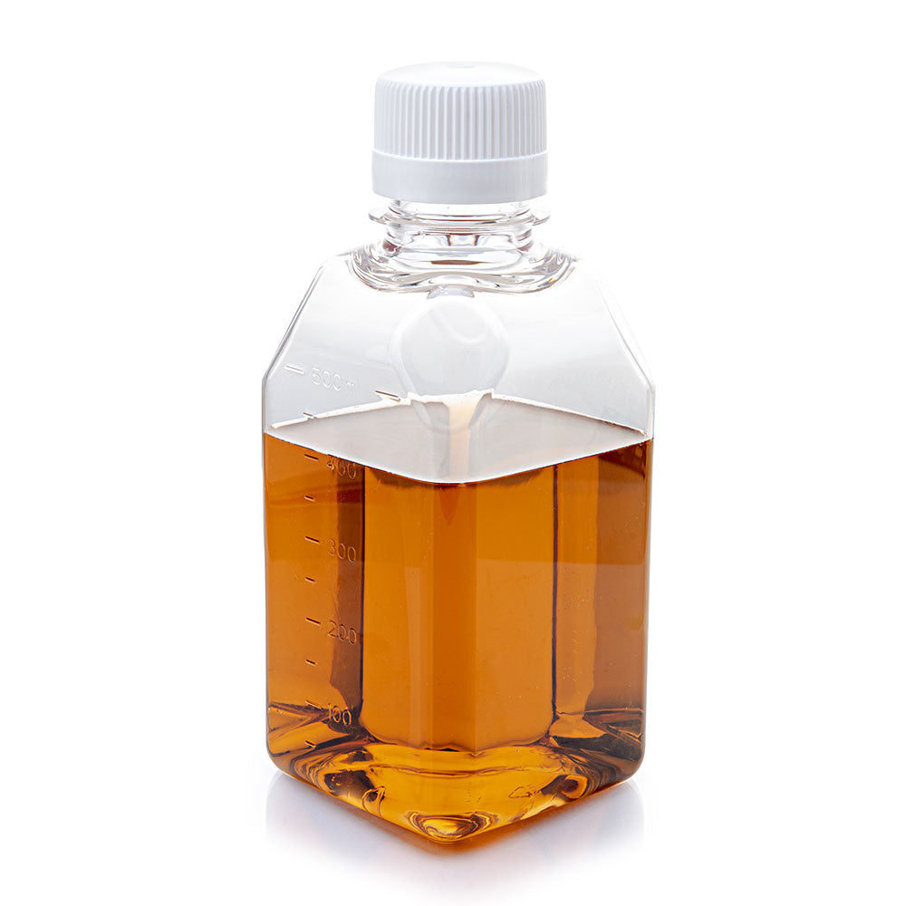 Square Media Bottles, Sterile PETG with HDPE Closure — 30–2000 mL, Tamper-Evident, 6–24/Tray | Globe Scientific