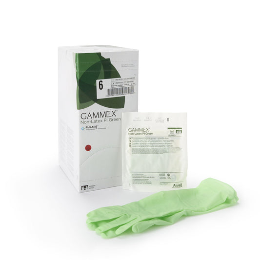 Sterile GAMMEX® Non-Latex PI Green Polyisoprene Surgical Gloves, Light Green
