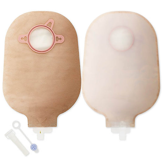 New Image™ Two-Piece Transparent Urostomy Pouch, Flange, Red Color Match