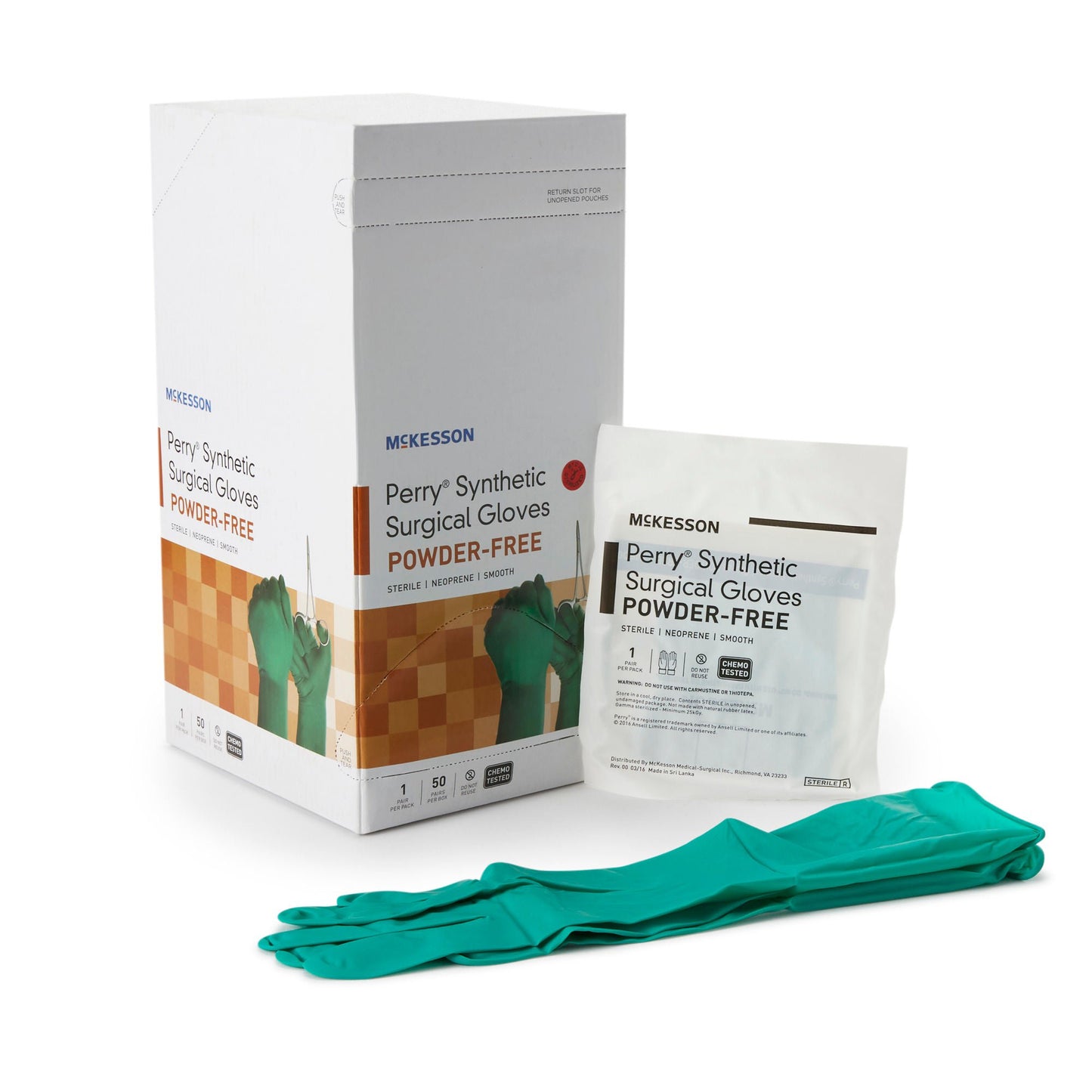 Sterile McKesson Perry® Performance Plus Polychloroprene Surgical Gloves, Dark Green