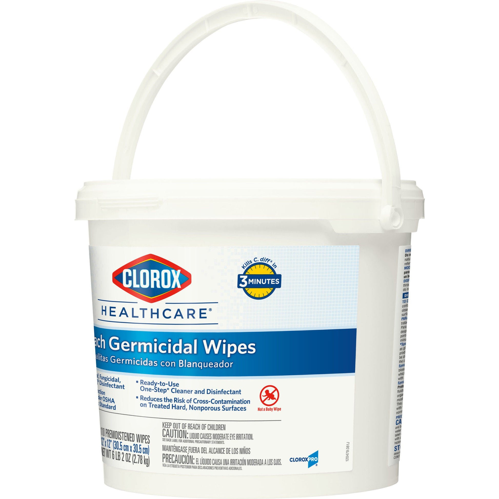 Clorox Healthcare® Bleach Germicidal Wipes, Bucket, .