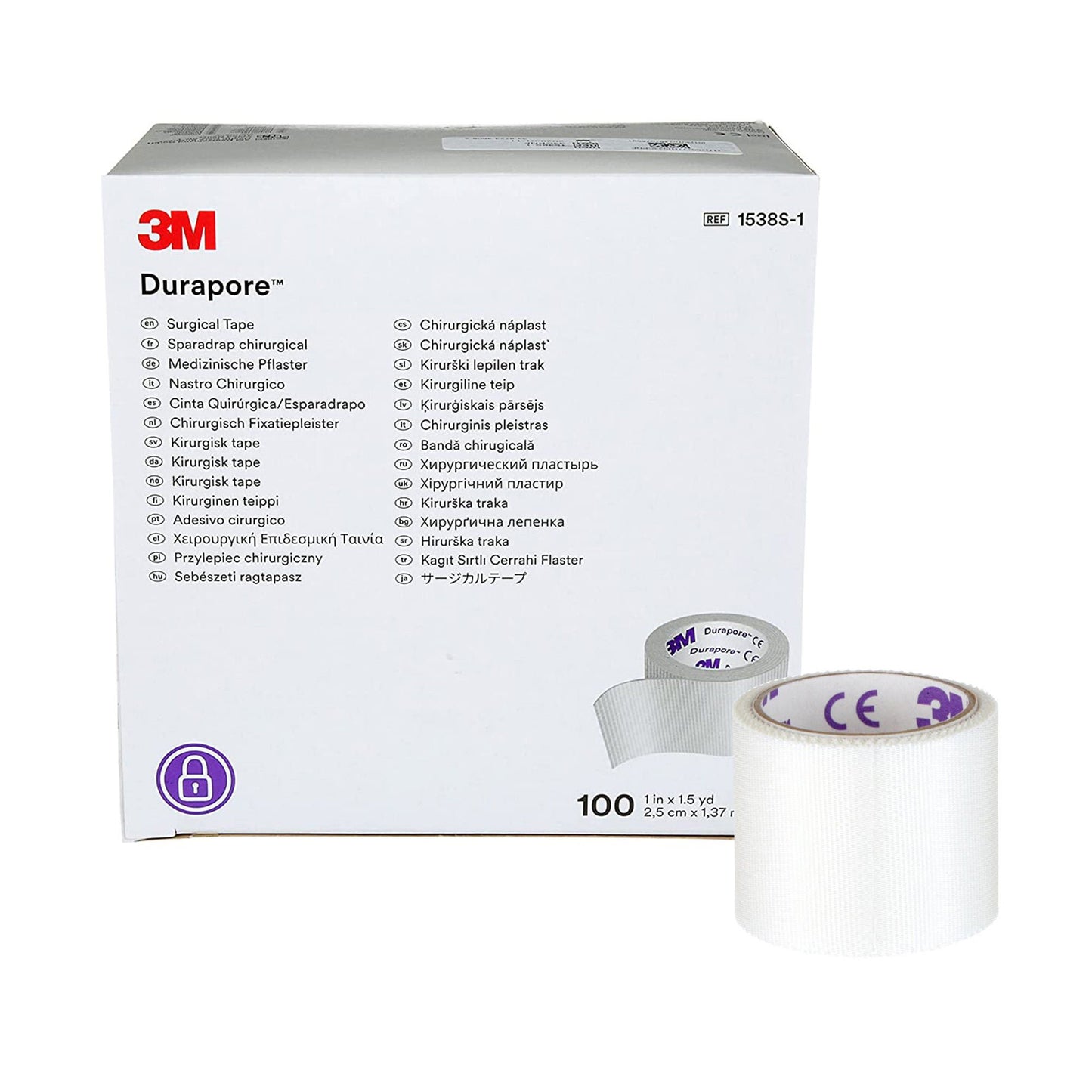 3M™ Durapore™ Silk-Like Cloth Medical Tape, White