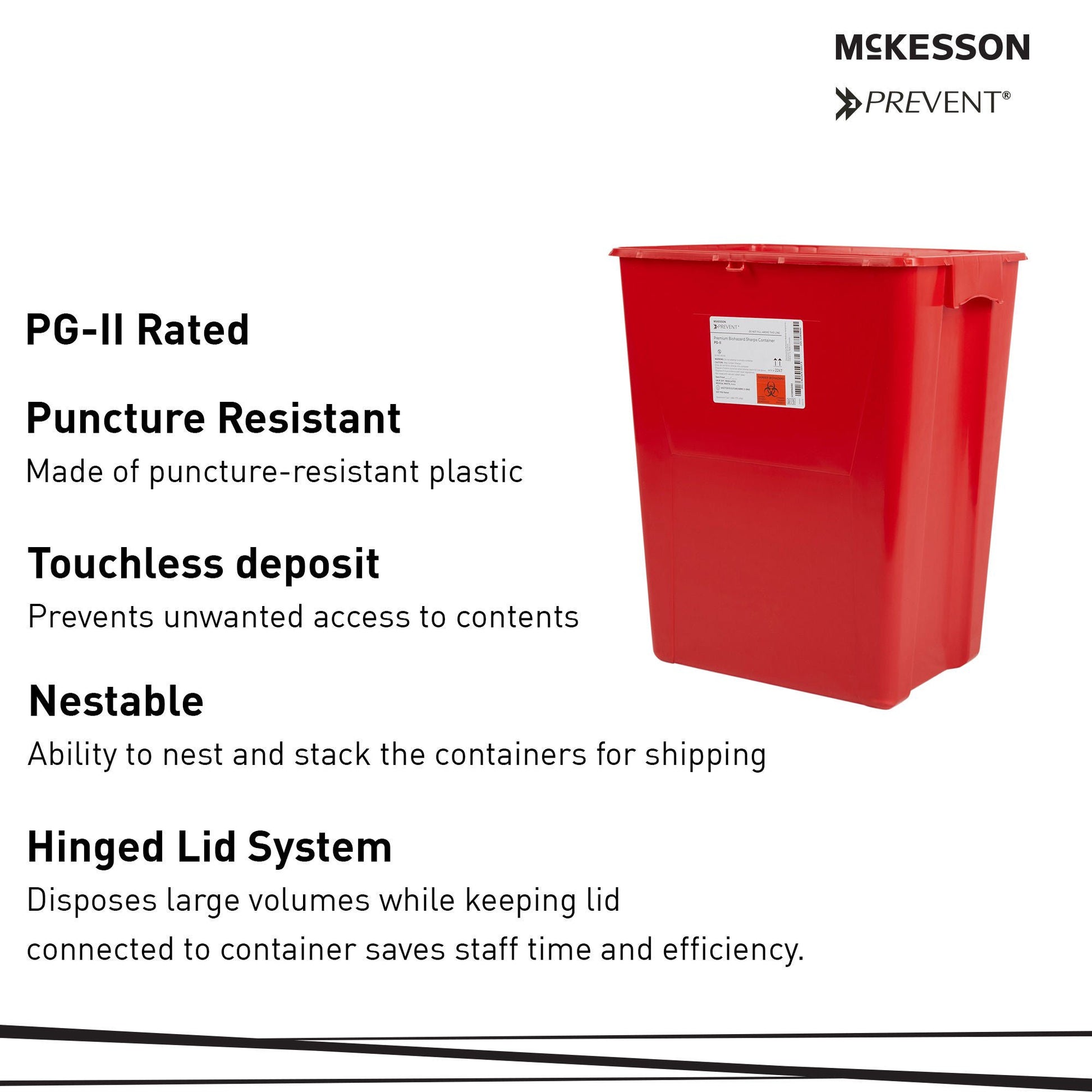 McKesson Prevent® Sharps Container, 12 Gallon