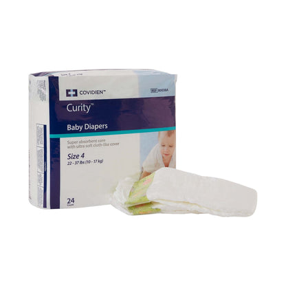Curity Unisex Baby Diapers, Heavy Absorbency, Size 4, Large