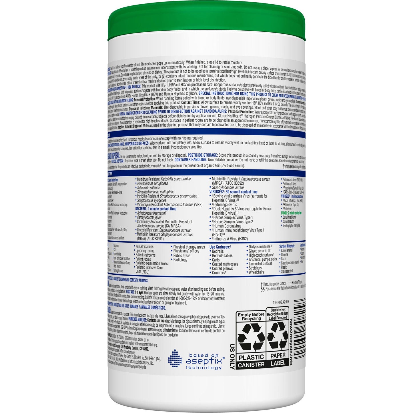 Clorox Healthcare® Hydrogen Peroxide Cleaner Disinfectant Wipes