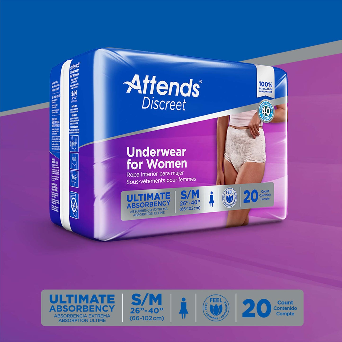Attends® Discreet Women's Underwear, Level 5