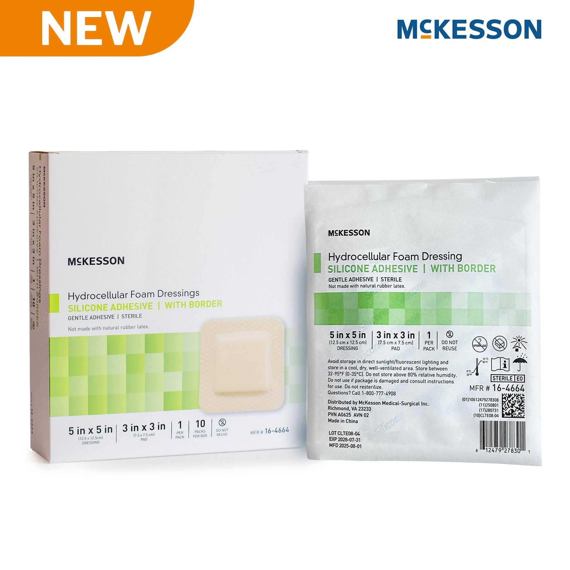 McKesson Five-Layer Hydrocellular Foam Dressing w/ 2 x 2 Inch Border
