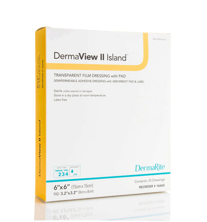 DermaView II™ Island Transparent Film Dressing with Pad