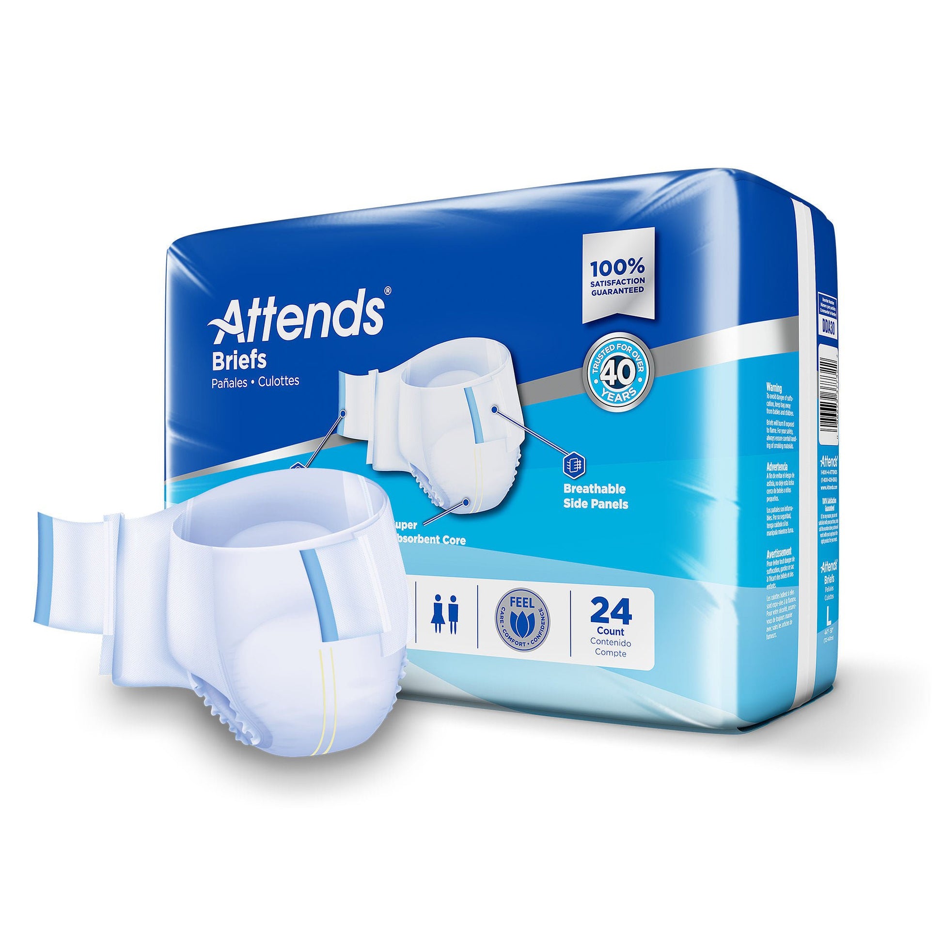 Attends® Briefs, Adult, Heavy Absorbency, Disposable