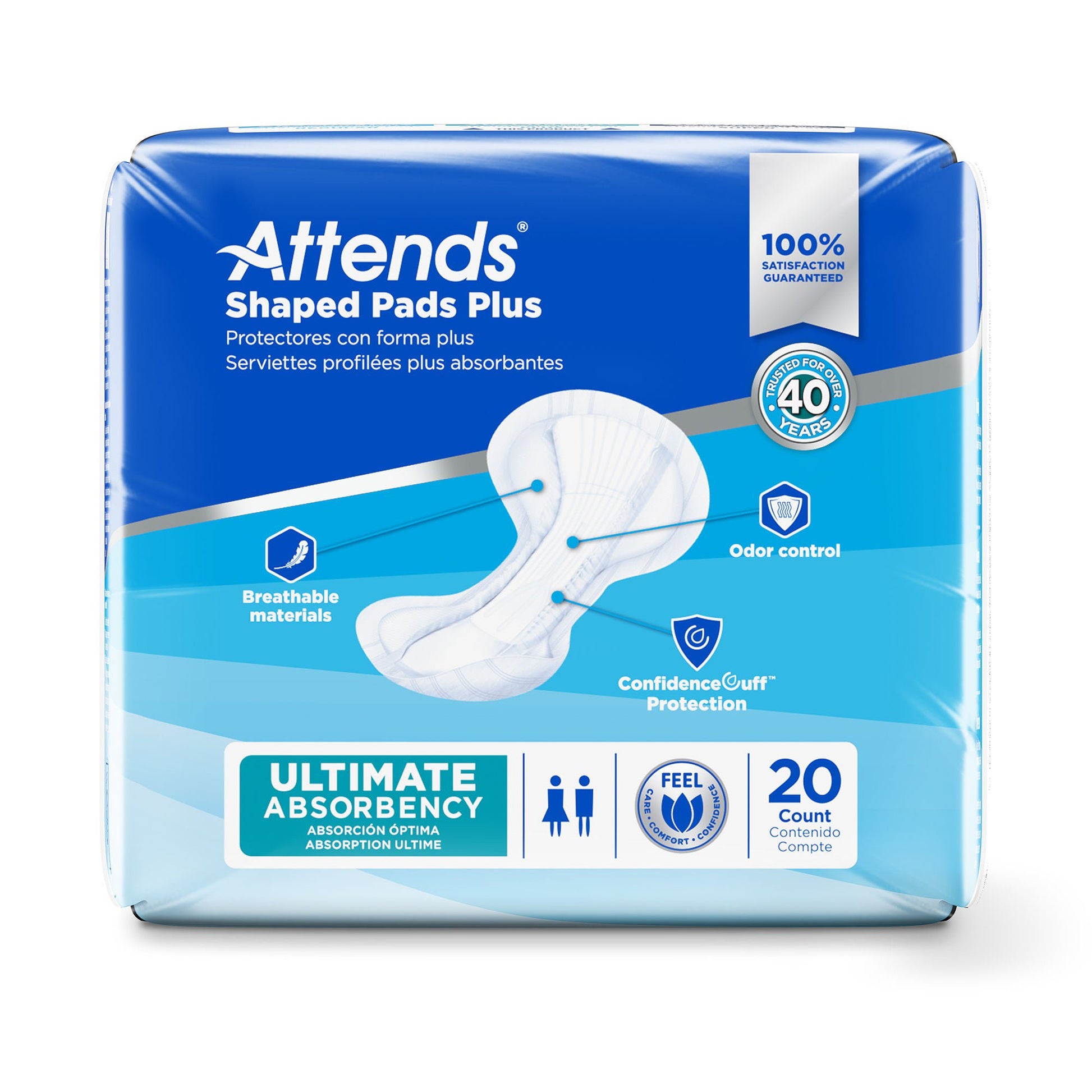 Attends® Shaped Bladder Control Pads, Plus