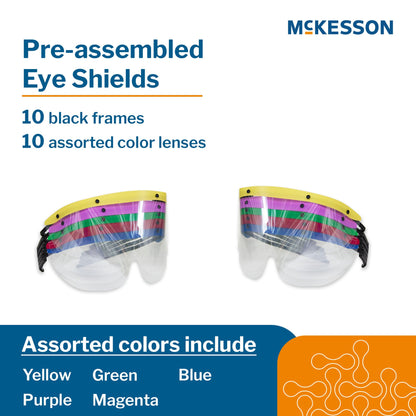 McKesson Eye Shield Pre-Assembled Anti-fog / Anti-glare / Anti-static Coating Clear Tint Plastic Film Lens Black Frame Over Ear One Size Fits Most