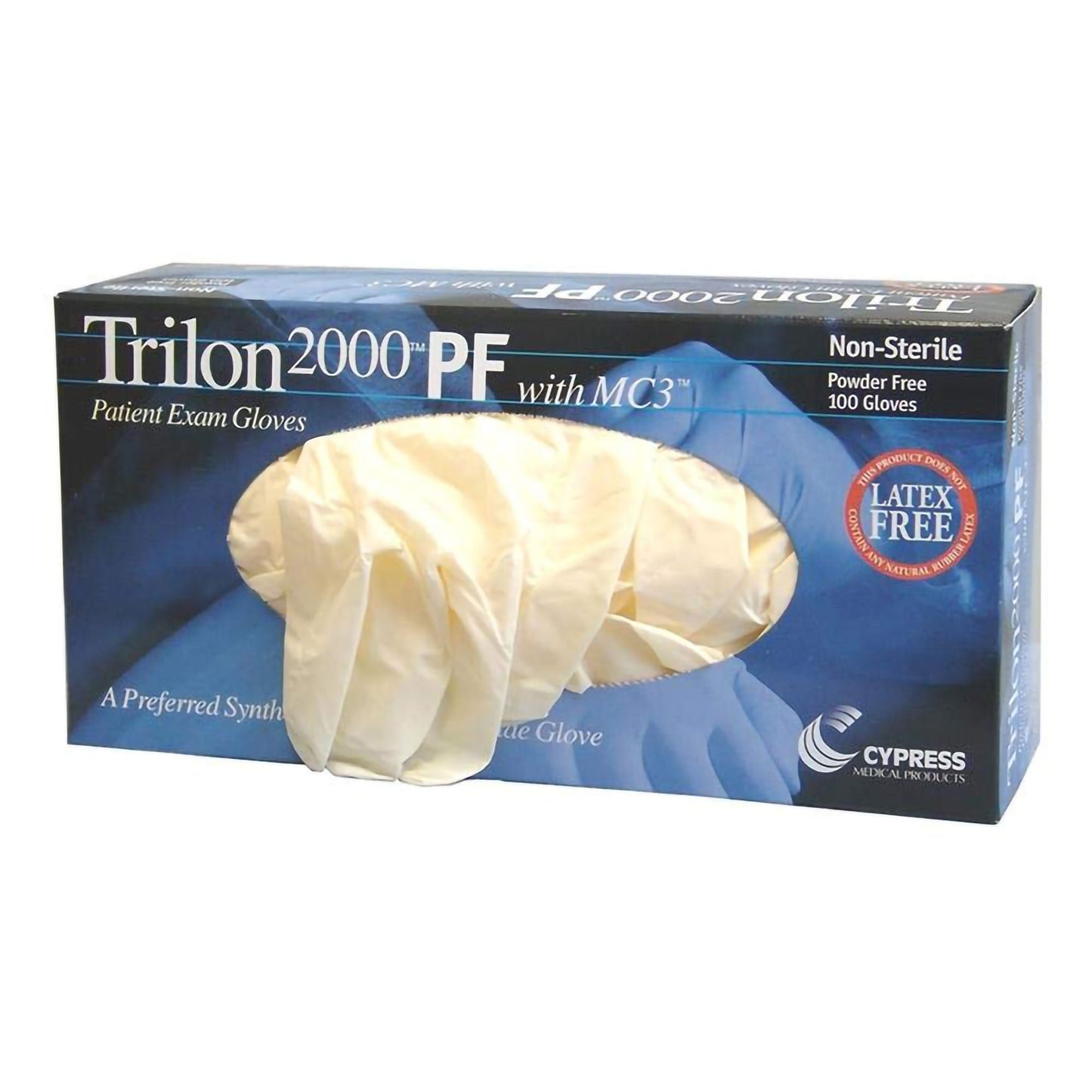 Trilon 2000® PF with MC3® Stretch Vinyl Exam Gloves, Ivory