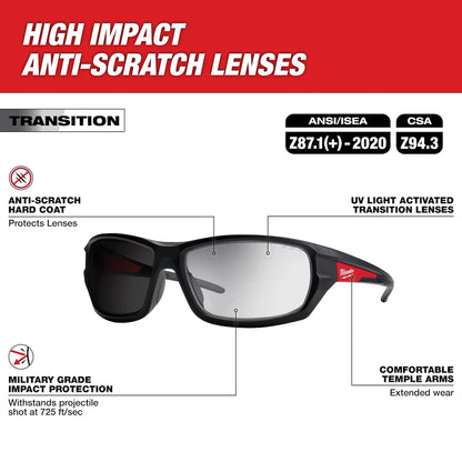 Milwaukee Transition Performance Safety Glasses - Anti-Scratch Lenses 48-73-2128