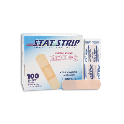 American® White Cross Stat Strip® Tan Adhesive Strip, ¾ x