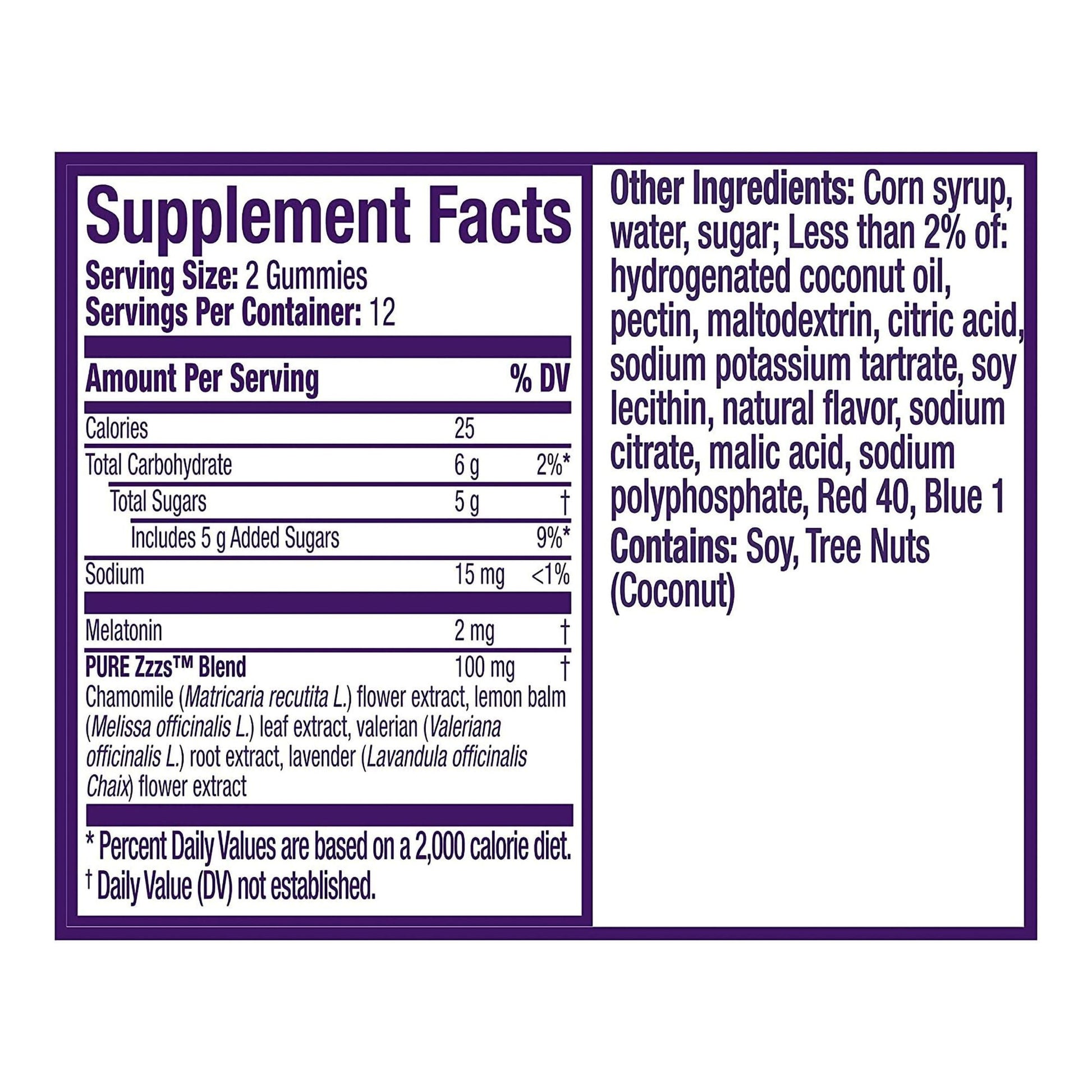 ZzzQuil Pure Zzzs Melatonin + Chamomile & Lavender Gummies, Wildberry Vanilla