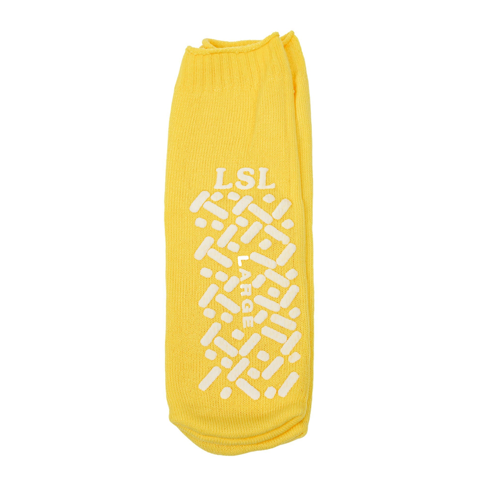 Risk Management Slipper Socks Unisex Adult Large Double Tread Single Patient Use Yellow