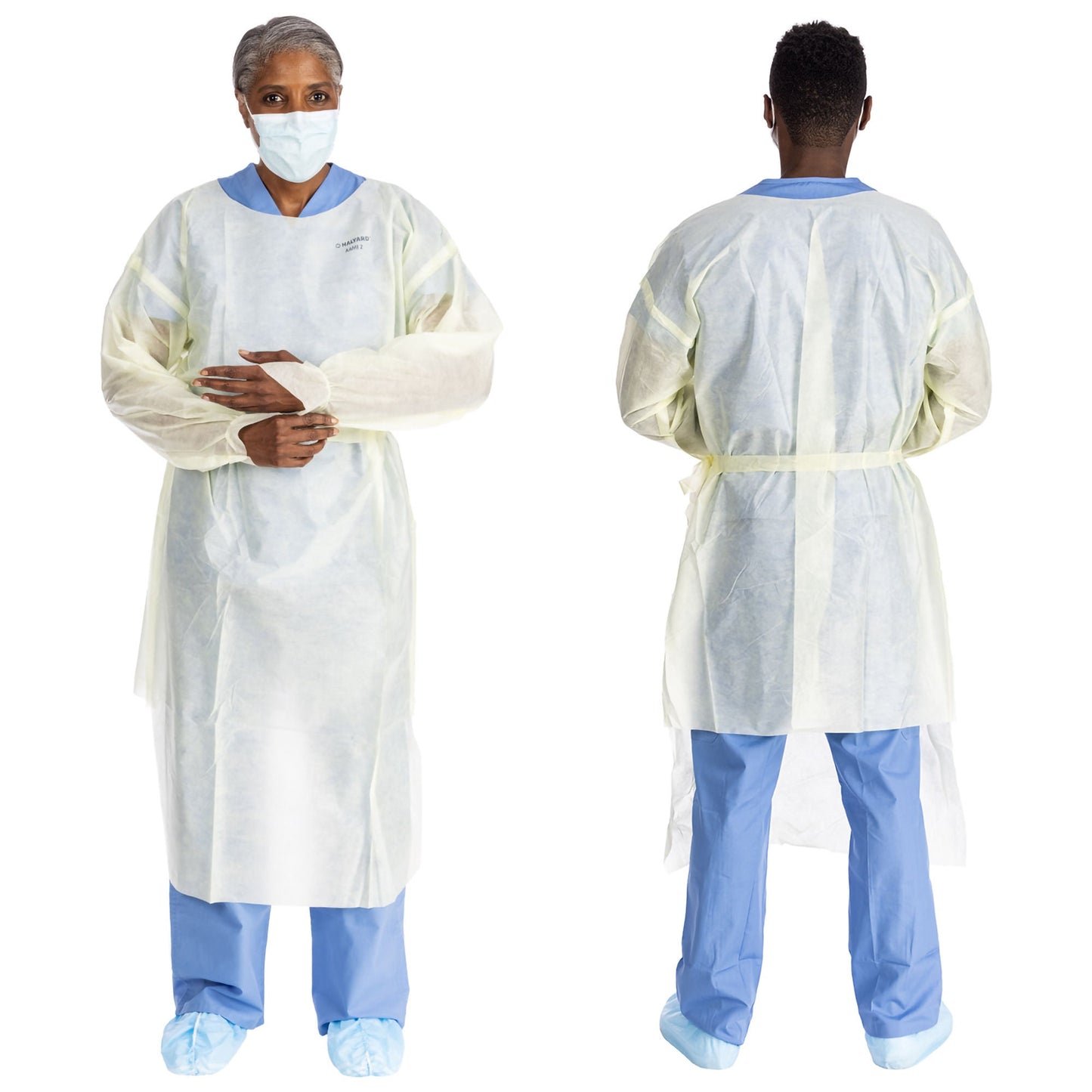 Halyard Basics Protective Procedure Gown 2X-Large Yellow NonSterile AAMI Level 2 Disposable