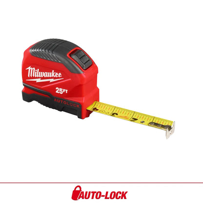 Milwaukee 25ft Auto-Lock Tape Measure 48-22-1825 | 300 in Blade Length