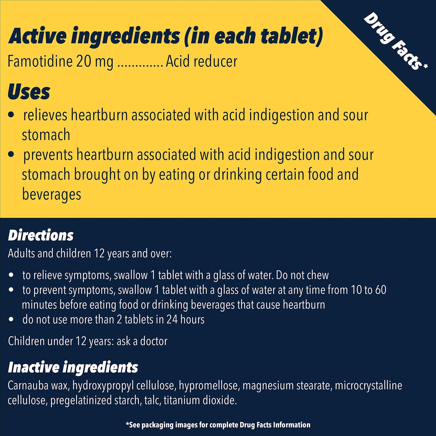 Pepcid® AC Famotidine 20 mg Acid Reducer Tablets Maximum Strength