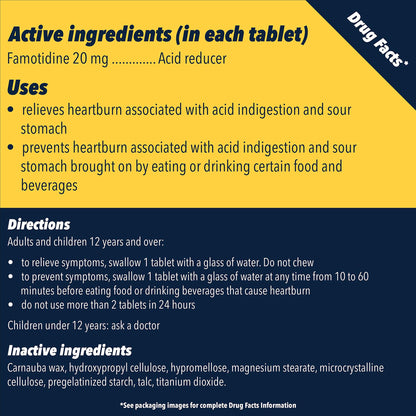 Pepcid® AC Famotidine 20 mg Acid Reducer Tablets Maximum Strength