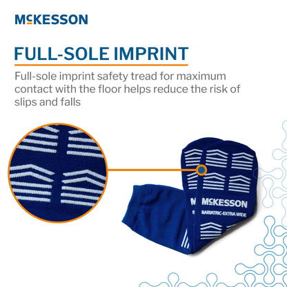McKesson Slipper Socks, Double Tread, Bariatric, Kingfisher Blue