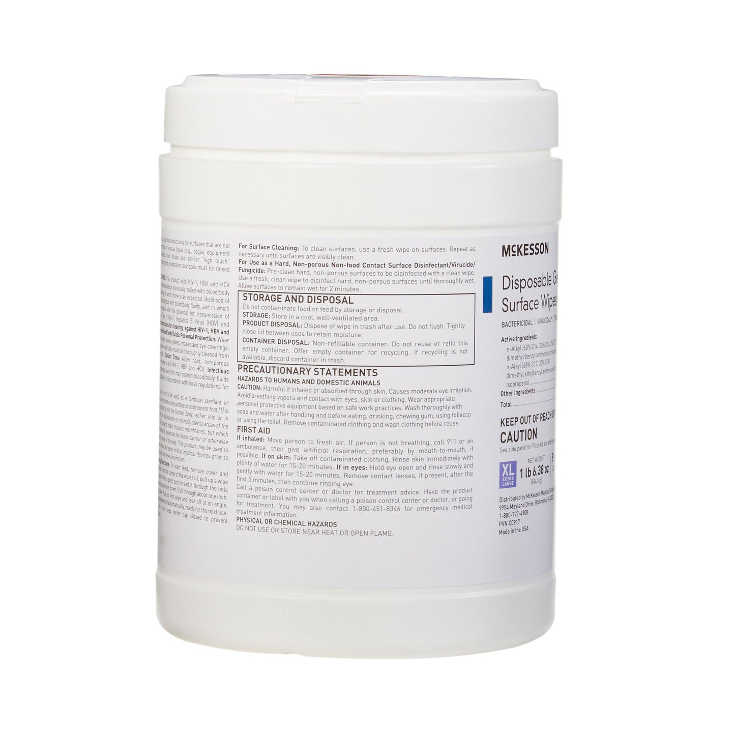 McKesson Germicidal Extra Large Surface Disinfectant Wipes