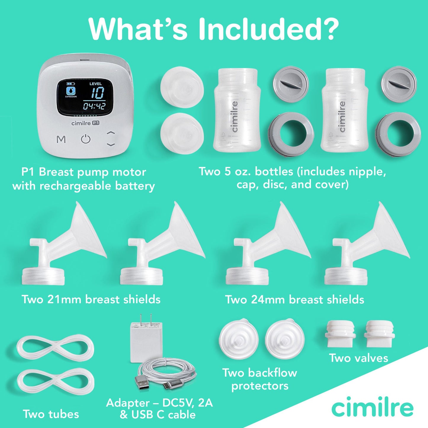 Cimilre® P1 Double Electric Breast Pump Kit