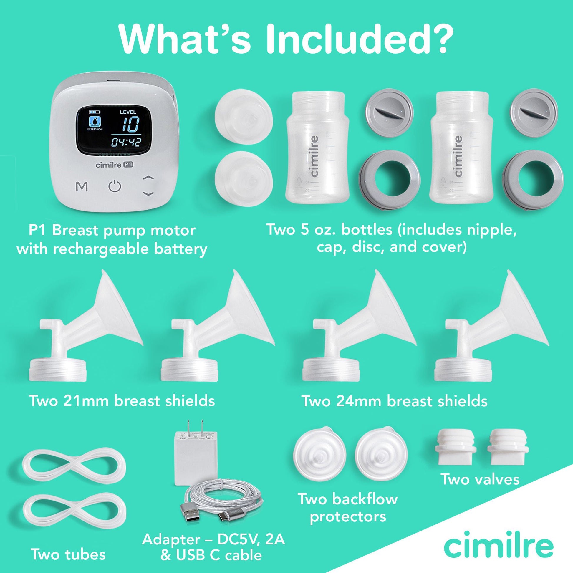 Cimilre® P1 Double Electric Breast Pump Kit