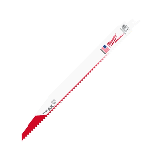 Milwaukee 12" 5 TPI AX SAWZALL Blade for Wood with Nails (5 PK) 48-00-5027 | 12 in Blade Length, 5-Piece