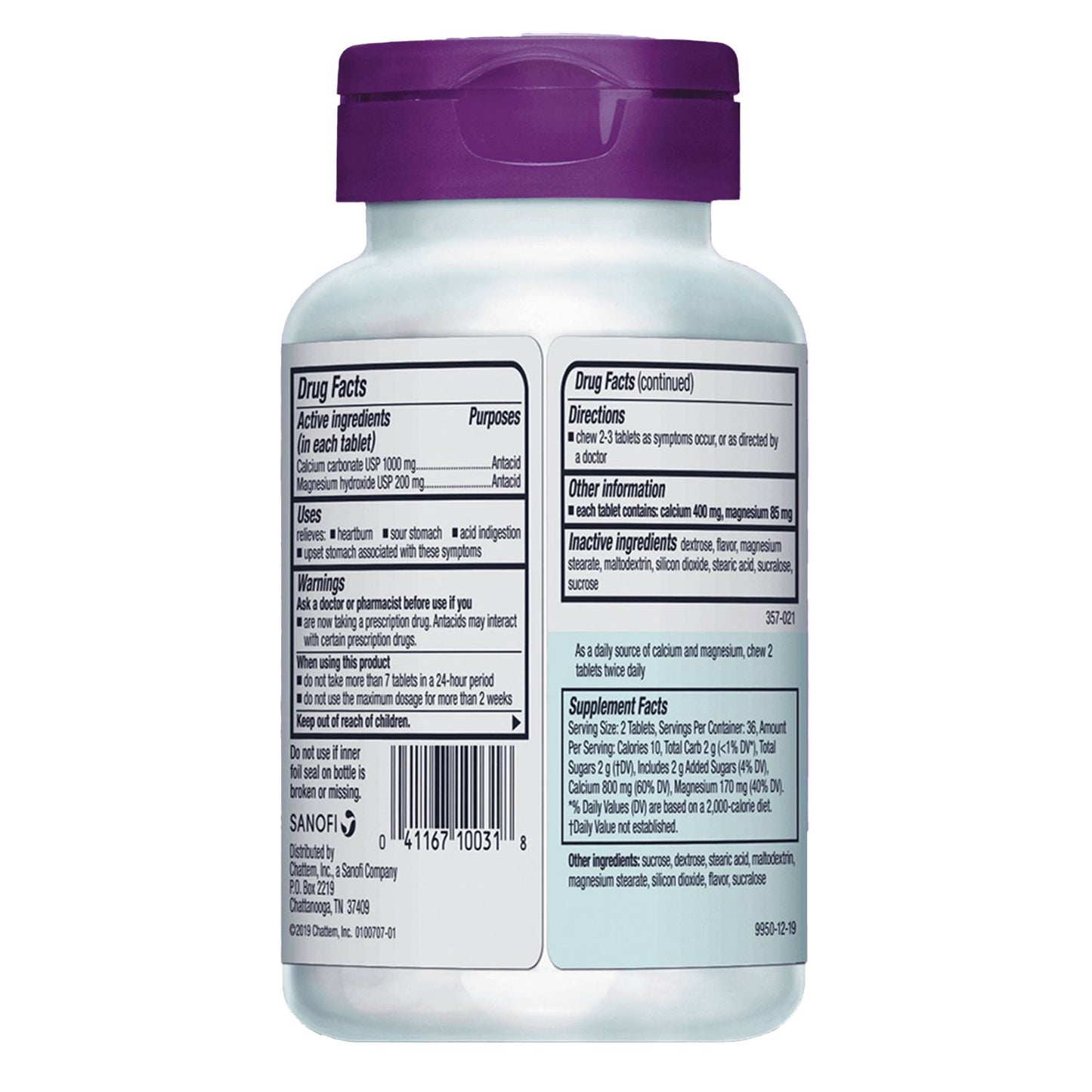 Rolaids® Ultra-Strength Calcium Carbonate / Magnesium Hydroxide, Mint Flavor
