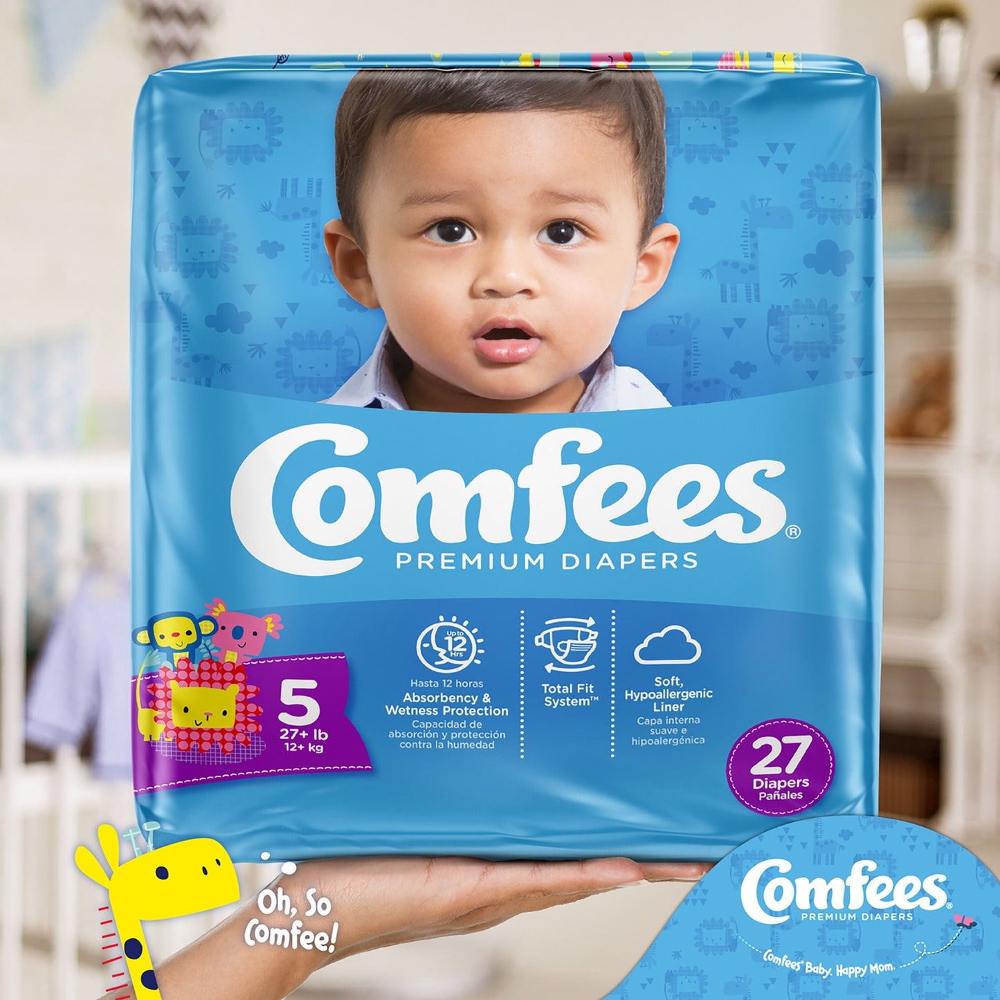 Attends Comfees Premium Baby Diapers, Unisex, Tab Closure