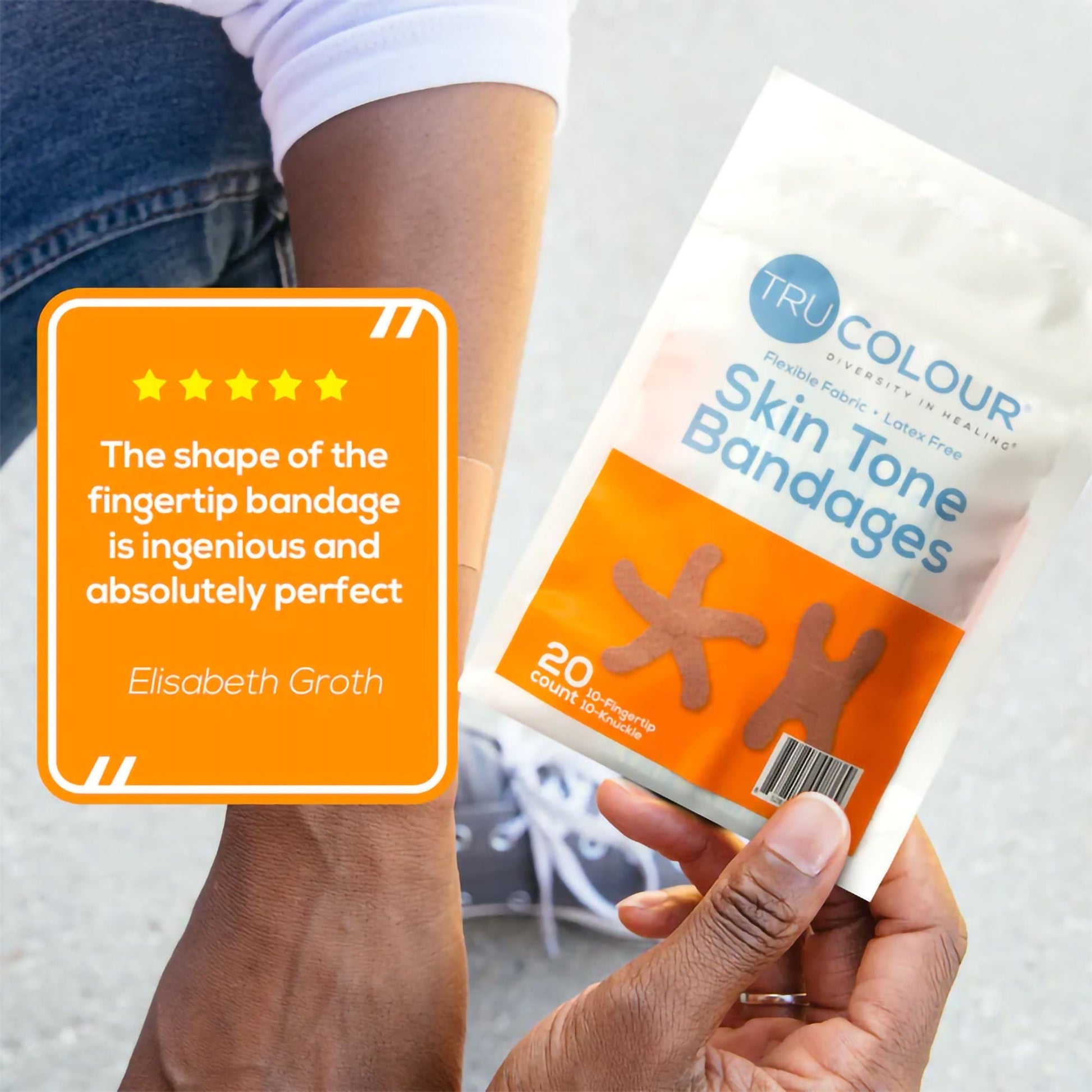 TruColour® Brown Adhesive Strip, Knuckle / Fingertip
