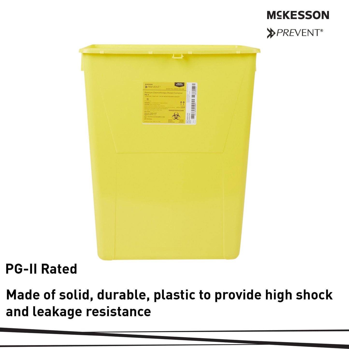McKesson Prevent® Chemotherapy Sharps Container, 12 Gal.