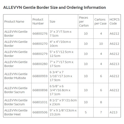 Allevyn Gentle Border Silicone Foam Dressing