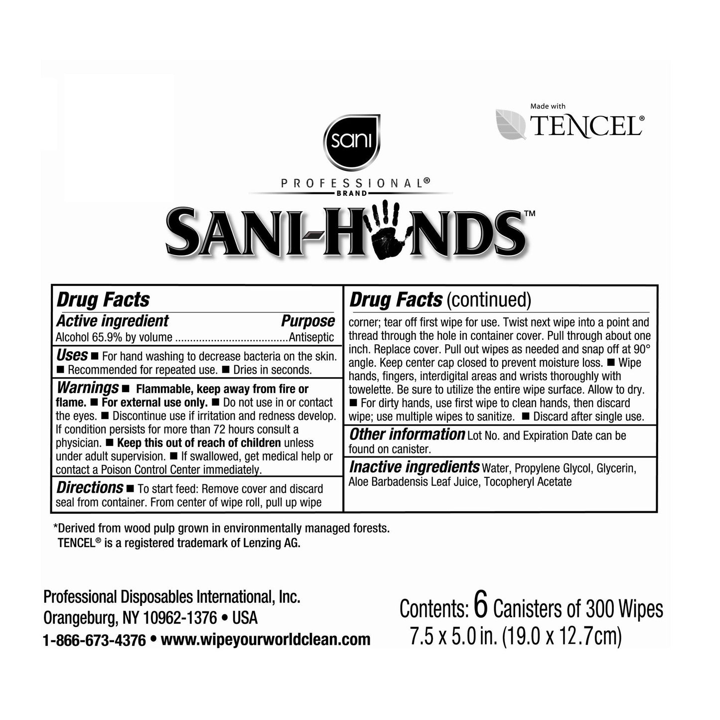 Sani-Hands Unscented Instant Hand Wipes