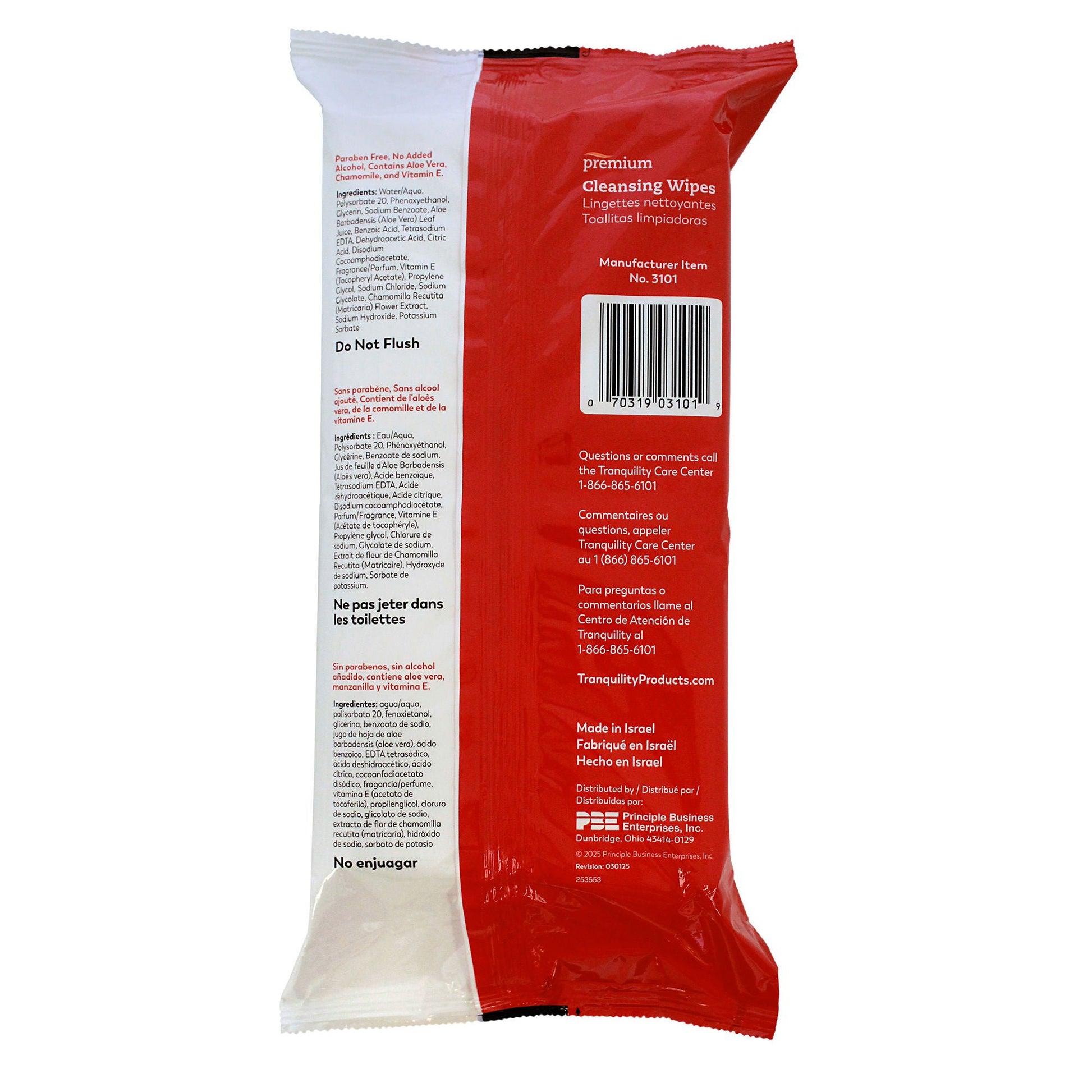 Tranquility Personal Wipe, Soft Pack, Aloe/Vitamin E/Chamomile, Scented