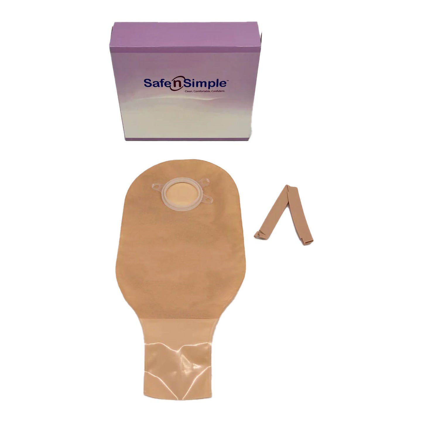 Safe n Simple Ostomy Pouch Two-Piece System Length Without Barrier Drainable