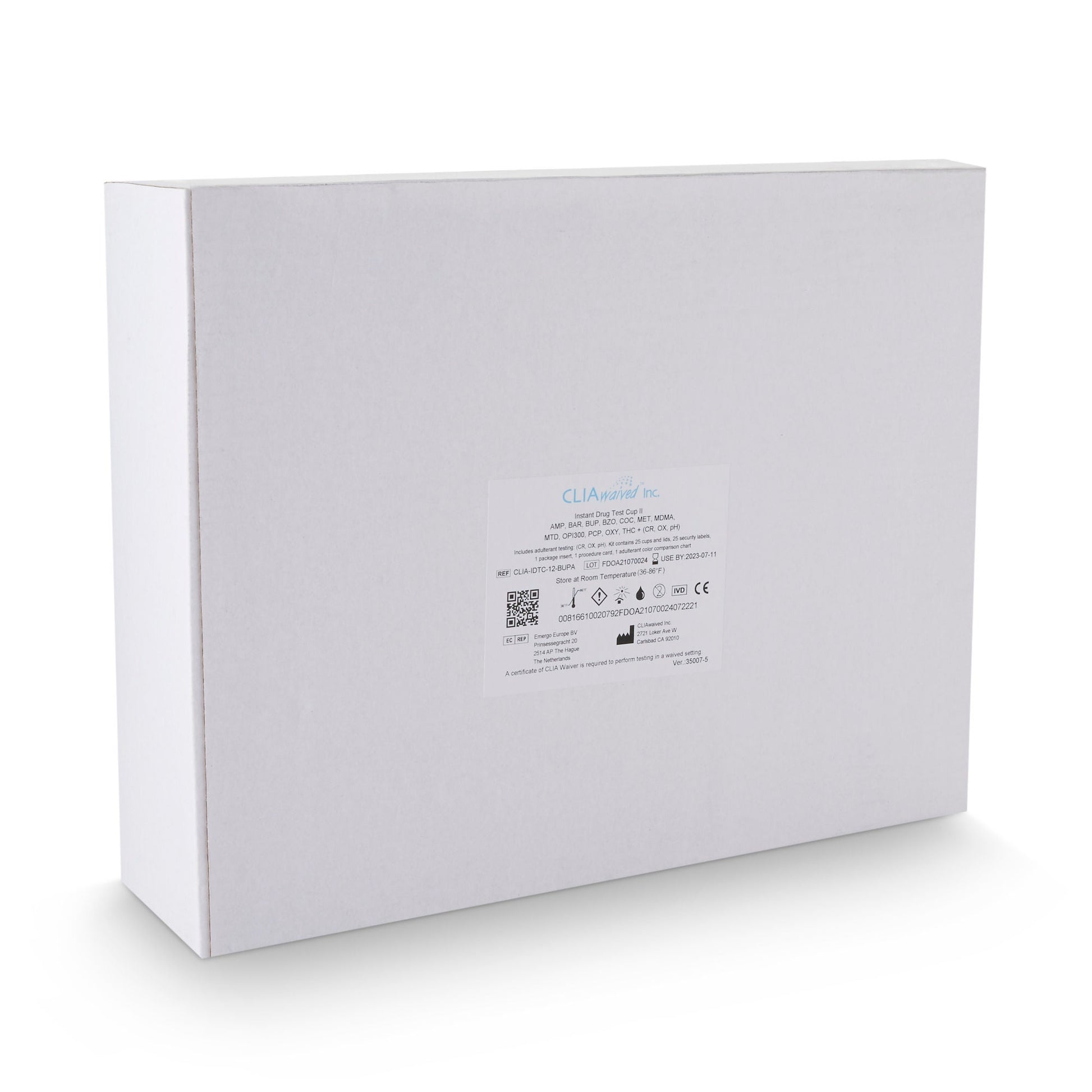CLIAwaived™ 12-Drug Panel with Adulterants Drugs of Abuse Test