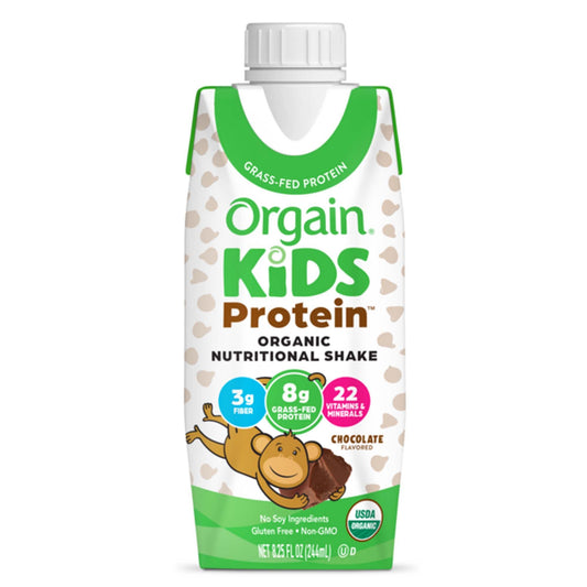 Orgain Kids Protein Organic Nutritional Shake Pediatric Oral Supplement Chocolate Flavor Carton Liquid Protein