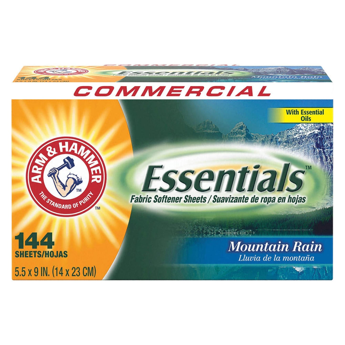 Arm & Hammer Essentials Fabric Softener Box Sheet Mountain Rain Scent