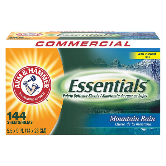 Arm & Hammer Essentials Fabric Softener Box Sheet Mountain Rain Scent