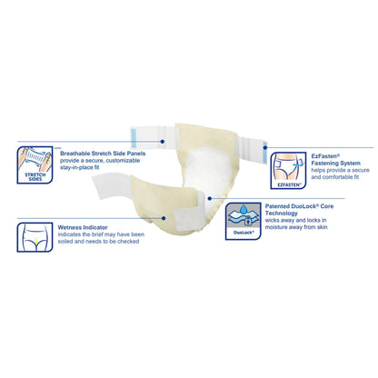 TENA Stretch Plus Incontinence Brief Adult Unisex Disposable Moderate Absorbency