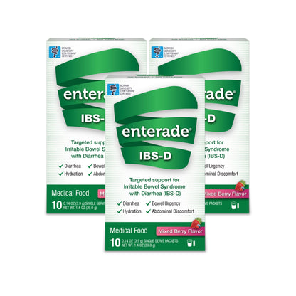 enterade® IBS-D Dietary Support Medical Food, Mixed Berry, Single Serve Packets