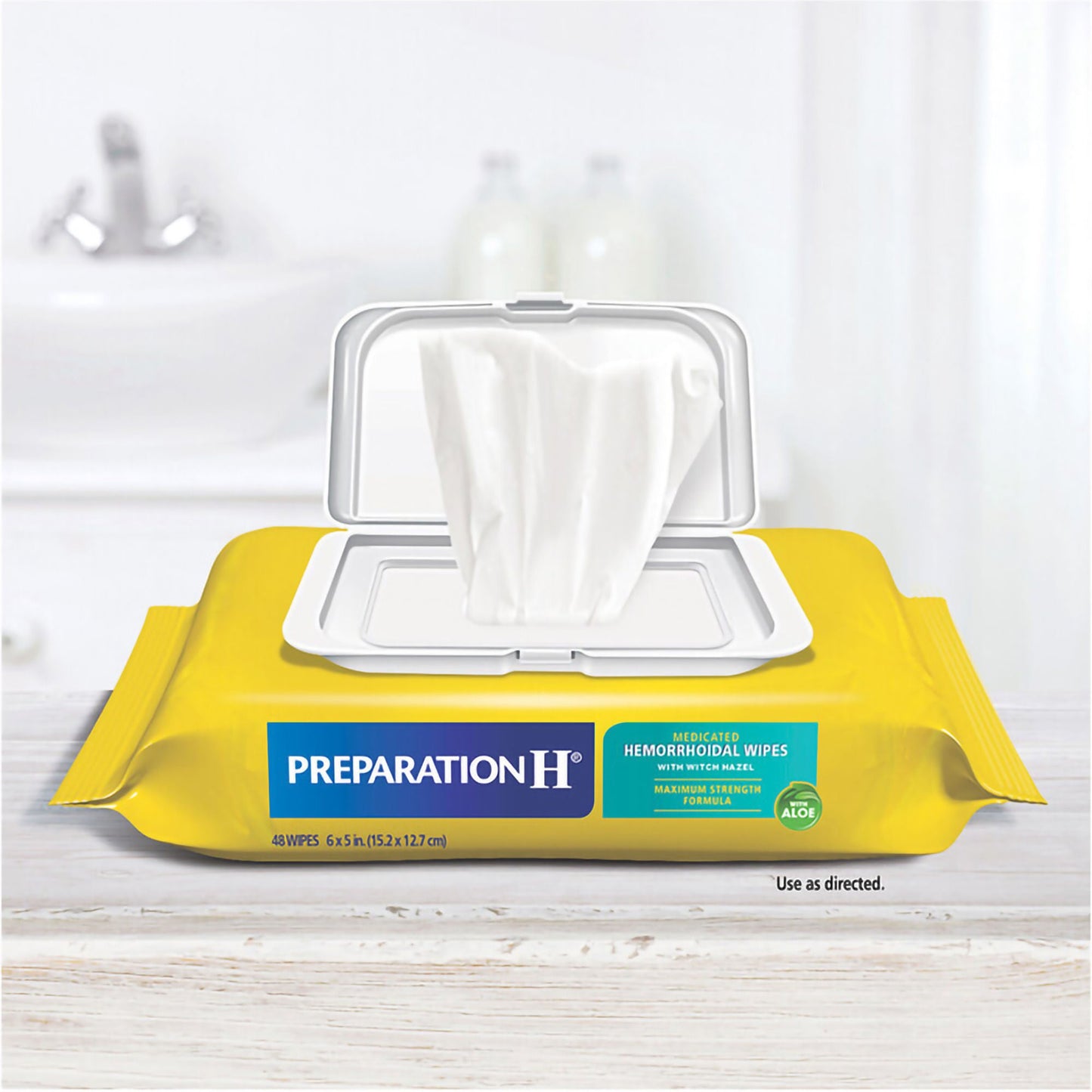 Preparation H® Medicated Hemorrhoidal Wipes w/ Witch Hazel & Aloe, Max Strength