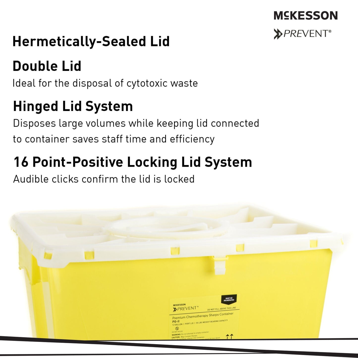 McKesson Prevent® Chemotherapy Sharps Container, 12 Gal.